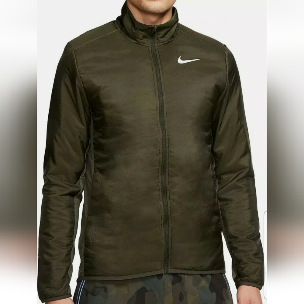 Nike AeroLayer Running Jacket Padded Insulated Olive Green Mens Size Large L